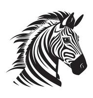 Zebra Vektor zum Logo oder Symbol, Clip Kunst, Zeichnung elegant minimalistisch Stil, Silhouette schwarz und Weiß