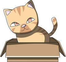 Katze Kätzchen Vektor Illustration Zeichnung im ein Box