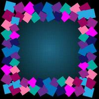 vektor ram av flerfärgad kvadrater på en blå bakgrund