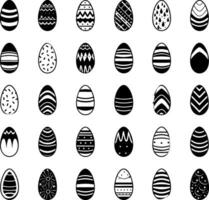 Ostern Eier Vektor Symbole zum Urlaub Frühling, saisonal traditionell Christentum Illustration. ai generiert Illustration.