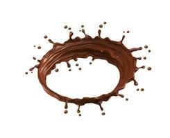 Flüssigkeit Schokolade Milch oder Kakao trinken Kreis Spritzen vektor