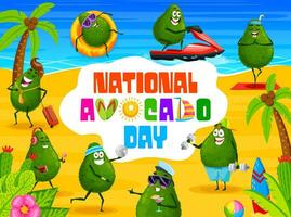 Avocado Tag Banner, Karikatur komisch Mexikaner Avocados vektor