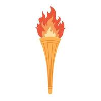 Fackel mit Flamme. Symbol von olympisch Spiele und Sport Wettbewerbe vektor