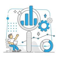 dataforskning, statistik informationsrapport schema monocolor disposition koncept vektor