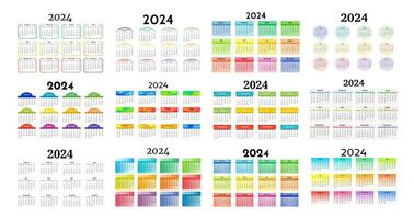 Kalender zum 2024 isoliert auf ein Weiß Hintergrund vektor