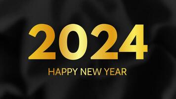 2024 glücklich Neu Jahr auf dunkel Seide Hintergrund vektor