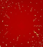 abstrakt rot Party Urlaub Hintergrund mit Konfetti und golden Schleife. Textur zum Party, Feier, Karneval, Geburtstag, Weihnachten, glücklich Neu Jahr und Chinesisch Neu Jahr. Vektor Illustration