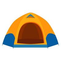 tält camping i utomhus- resa. turist tält ikon isolerat på vit bakgrund för natur turism, resa, äventyr. camping begrepp. vektor illustration i platt stil