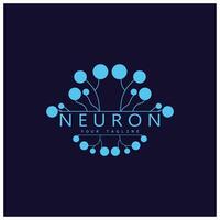 neuron logotyp eller nervcell logotyp design, molekyl logotyp illustration mall ikon med vektor koncept