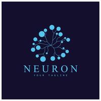 neuron logotyp eller nervcell logotyp design, molekyl logotyp illustration mall ikon med vektor koncept