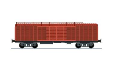 frakt tåg vagn isolerat på vit bakgrund ikon. lastad frakt tåg vagn, industriell järnväg transport. vektor illustration i platt stil