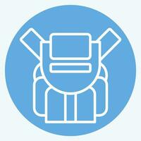 Symbol Rucksack. verbunden zu Backpacker Symbol. Blau Augen Stil. einfach Design editierbar. einfach Illustration vektor