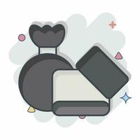 ikon sopor. relaterad till backpacker symbol. komisk stil. enkel design redigerbar. enkel illustration vektor