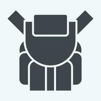 ikon ryggsäck. relaterad till backpacker symbol. glyf stil. enkel design redigerbar. enkel illustration vektor