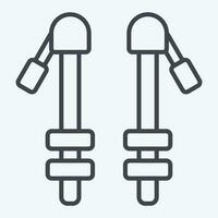 ikon vandring stolpar. relaterad till backpacker symbol. linje stil. enkel design redigerbar. enkel illustration vektor