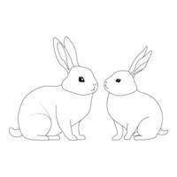 kontinuierlich einer Linie Kaninchen Gliederung Vektor Kunst Illustration