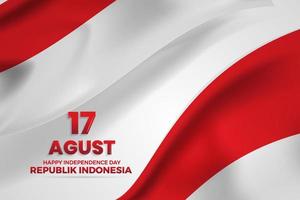 17. August. indonesien glücklicher unabhängigkeitstag grußkarte vektor