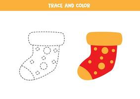 Spur und Farbe süß rot und Gelb Socke. Arbeitsblatt zum Kinder. vektor