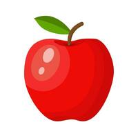 rot Apfel Symbol isoliert auf Weiß Hintergrund. Sommer- Früchte zum gesund Lebensstil. Vektor Illustration im eben Stil