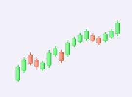 3d Wachstum Lager Diagramm finanziell Graph oder Geschäft Investition Markt handeln. 3d Wiedergabe. Vektor Illustration