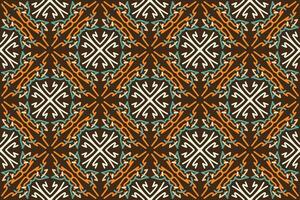 nahtlos geometrisch Muster mit Blumen- Elemente auf Weiß Hintergrund. Jahrgang Vektor abstrakt Design. dekorativ Gitter im Arabisch Stil. Hintergrund zum Textil, Stoff und Verpackung.