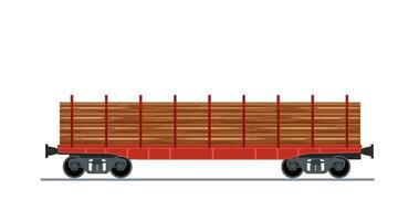 frakt tåg vagn isolerat på vit bakgrund ikon. lastad frakt tåg vagn, industriell järnväg transport. vektor illustration i platt stil