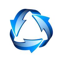Blau recyceln Pfeile, recyceln Symbol, Vektor