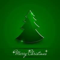 enkel grön och glansig jul träd isolerat på bakgrund vektor