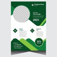 Grüne und weiße kreative Unternehmensflyer-Designvorlage vektor