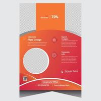 röd och orange kreativa företags affärsblad flygblad designmall vektor