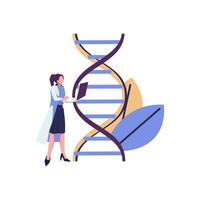 Nanotechnologie, Digital Struktur von DNA, Wissenschaft Konzept eben Vektor Illustration Design