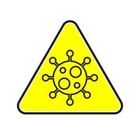 Coronavirus gelbes Dreieck Warnzeichen, Vorsichtsvektorillustration vektor