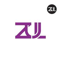 brev zul monogram logotyp design vektor