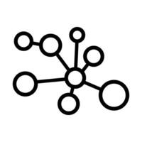 molekyl ikon vektor. kemi illustration tecken. vetenskaplig symbol. kemisk obligationer logotyp. vektor