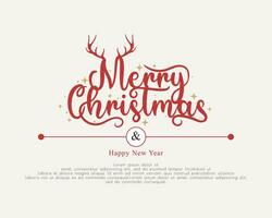 elegant glad jul och Lycklig ny år. text design kort mall vektor