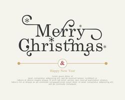 elegant glad jul och Lycklig ny år. text design kort mall vektor