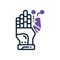 Roboter Hand Symbol. Vektor Dual Ton Symbol zum Ihre Webseite, Handy, Mobiltelefon, Präsentation, und Logo Design.