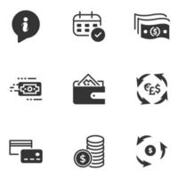 Finanzen und Geld Icon Set Vektor