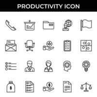 Produktivität Icon Set Vektor