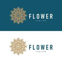 abstrakt stil blomma logotyp design enkel blommig mandala illustratör mall vektor