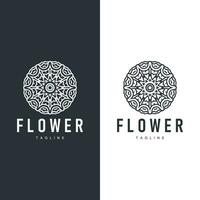 abstrakt Stil Blume Logo Design einfach Blumen- Mandala Illustrator Vorlage vektor