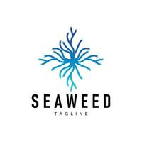 Seetang Logo Design unter Wasser Pflanze Illustration Vorlage vektor