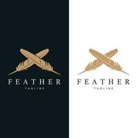 Feder Silhouette Logo, Autor Design Luxus einfach elegant Vektor Illustration Vorlage