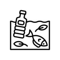 Wasser Verschmutzung Symbol. Vektor Linie Symbol zum Ihre Webseite, Handy, Mobiltelefon, Präsentation, und Logo Design.