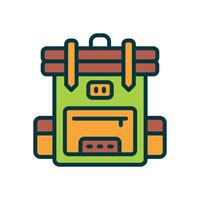 Rucksack Symbol. Vektor gefüllt Farbe Symbol zum Ihre Webseite, Handy, Mobiltelefon, Präsentation, und Logo Design.