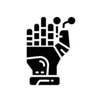 Roboter Hand Symbol. Vektor Glyphe Symbol zum Ihre Webseite, Handy, Mobiltelefon, Präsentation, und Logo Design.