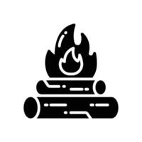 Lagerfeuer Symbol. Vektor Glyphe Symbol zum Ihre Webseite, Handy, Mobiltelefon, Präsentation, und Logo Design.