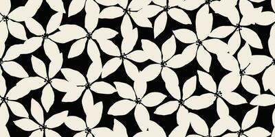 Blume nahtlos Hintergrund. minimalistisch abstrakt Blumen- Muster. modern drucken im schwarz und Weiß Hintergrund. Ideal zum Textil- Design, Hintergrund, Abdeckungen, Karten, Einladungen und Plakate. vektor