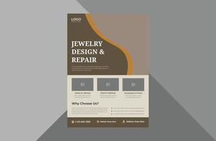 smycken tjänster reklamblad mall. smycken reparation service affisch broschyr design. a4-mall, broschyrdesign, omslag, flygblad, affisch, tryckklar vektor