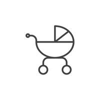 Kinderwagen Symbol. Zeichen zum Handy, Mobiltelefon Konzept und Netz Design. Gliederung Vektor Symbol. Symbol, Logo Illustration. Vektor Grafik